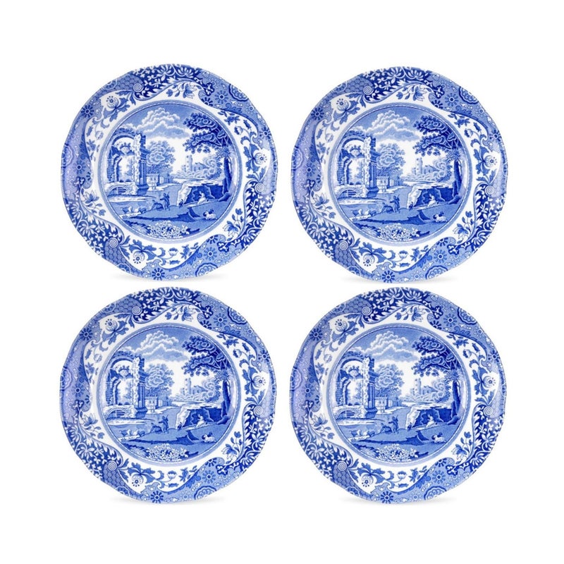 Spode Blue Italian 6.5" Bread & Butter Plate, Set of 4 - Classic Oriental-Inspired Porcelain Side Plates, Blue Ceramic Oriental Tableware for Appetizers, Desserts, Snacks - Made in England - Image 1